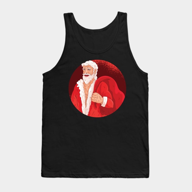 Buffed Santa with gifts Tank Top by madeinchorley